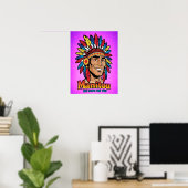 Amerika-Indianer-Leuchtfeuer Farben. Poster (Heimbüro)