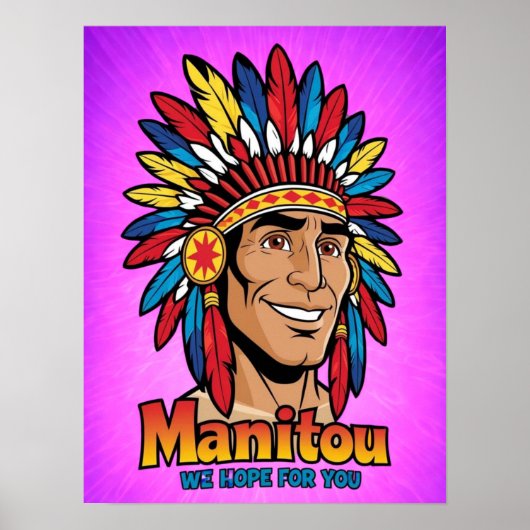 Amerika-Indianer-Leuchtfeuer Farben. Poster (Vorne)