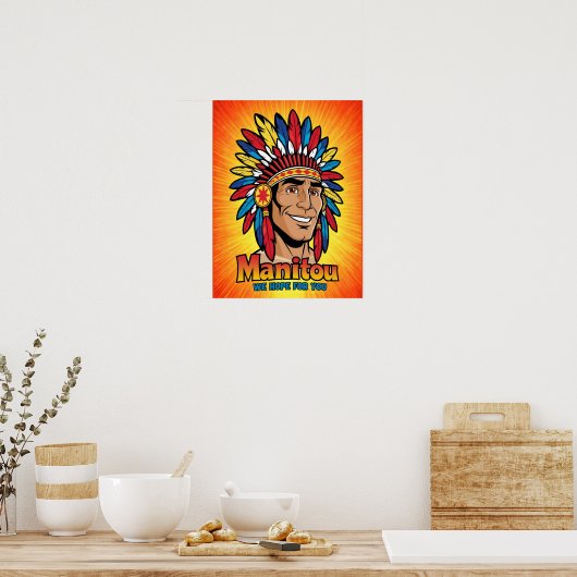 Amerika-Indianer-Leuchtfeuer Farben. Poster (Küche)