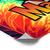 Amerika-Indianer-Leuchtfeuer Farben. Poster (Ecke)