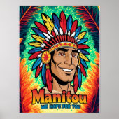 Amerika-Indianer-Leuchtfeuer Farben. Poster (Vorne)