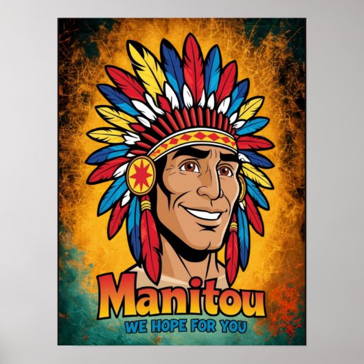 Amerika-Indianer-Leuchtfeuer Farben. Poster (Vorne)