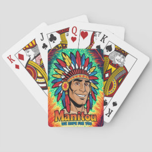 Amerika-Indianer-Leuchtfeuer Farben. Spielkarten