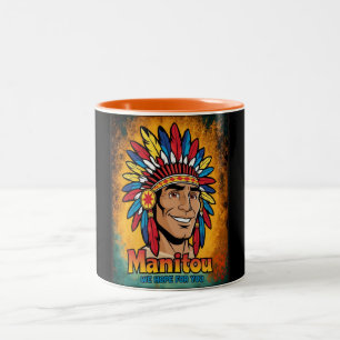 Amerika-Indianer-Leuchtfeuer Farben. Zweifarbige Tasse