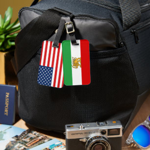 Amerika Iran Länderflaggen Reise Gepäckanhänger