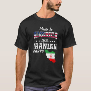 Amerika Iran Teile Iran Karte USA Flaggen Herkunft T-Shirt
