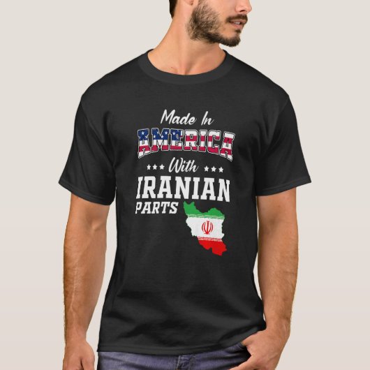 Amerika Iran Teile Iran Karte USA Flaggen Herkunft T-Shirt (Vorderseite)