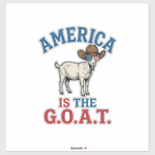 Amerika ist das G.O.A.T patriotisches Ziegen Cowbo Aufkleber