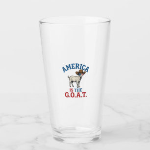 Amerika ist das G.O.A.T patriotisches Ziegen Cowbo Glas