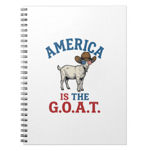 Amerika ist das G.O.A.T patriotisches Ziegen Cowbo Notizblock