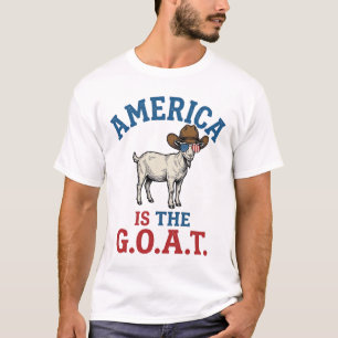 Amerika ist das G.O.A.T patriotisches Ziegen Cowbo T-Shirt