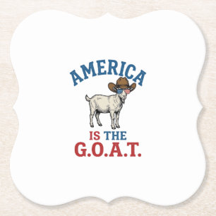 Amerika ist das G.O.A.T patriotisches Ziegen Cowbo Untersetzer