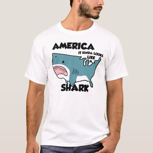 Amerika ist ein Haifisch (oder sehen Sie das neue T-Shirt (Vorderseite)