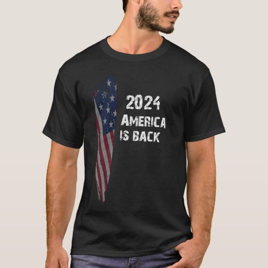 Amerika ist zurück | Flagge 2024 T-Shirt (Vorderseite)