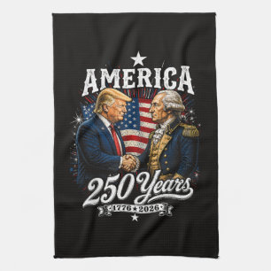 Amerika-Jubiläum 250. Trump Washington Geschirrtuch