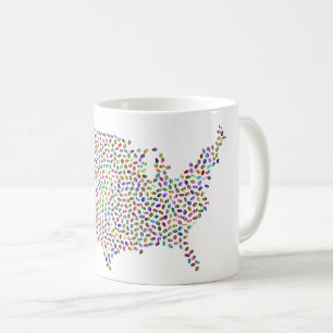 Amerika-Kaffee-Karte Kaffeetasse