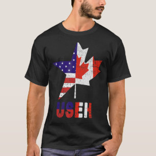 Amerika Kanada Flaggenstaat Amerika Kanada USA USA T-Shirt