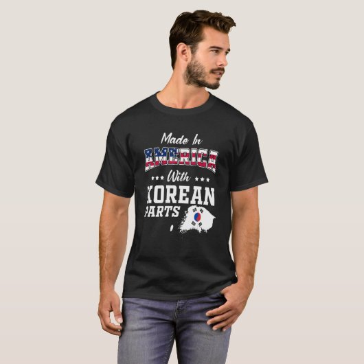 Amerika Korea Teile Südkorea Karte USA Flaggen-Wur T-Shirt (Vorne ganz)