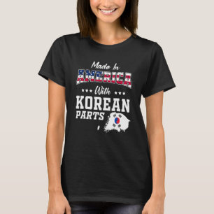 Amerika Koreanische Teile Südkorea Karte USA-Flagg T-Shirt