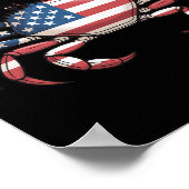 Amerika Krabbe Us Flag Meeresfrüchte Poster (Ecke)