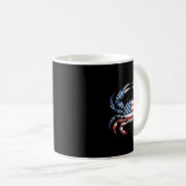 Amerika Krabbe Us Flagge Meeresfrüchte  Kaffeetasse (VorderseiteRechts)