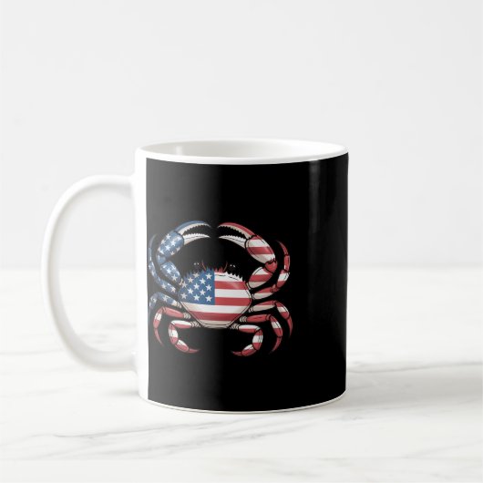Amerika Krabbe Us Flagge Meeresfrüchte  Kaffeetasse (Links)