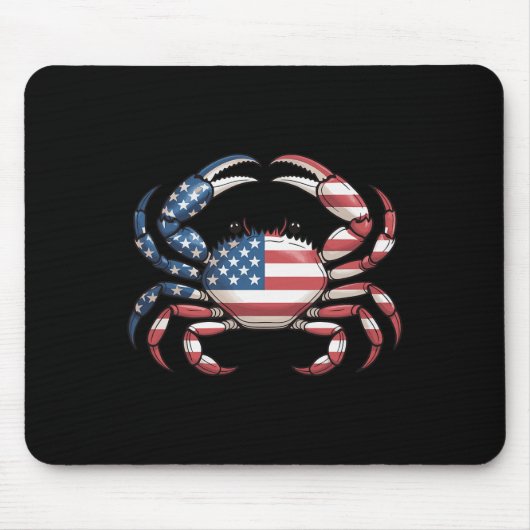 Amerika Krabbe Us Flagge Meeresfrüchte Mousepad (Vorne)