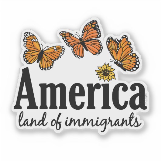 Amerika Land der Einwanderer Aufkleber (Vorderseite)