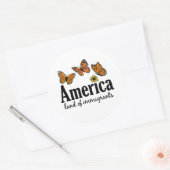Amerika Land der Einwanderer Runder Aufkleber (Umschlag)