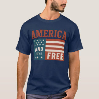 Amerika Land der freien Flaggennetzart T-Shirt