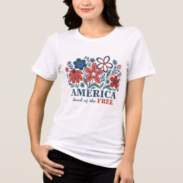 Amerika Land der freien Flora Patriotisch Tri-Blend Shirt