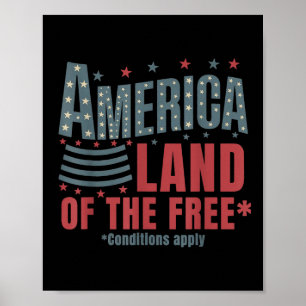 Amerika Land der Freien Patriotisch 4. Juli Poster