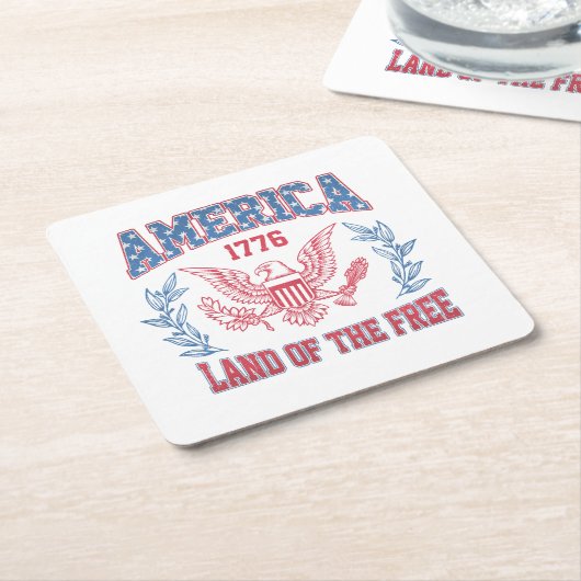 Amerika Land der Freien Rechteckiger Pappuntersetzer (angewinkelt)