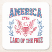 Amerika Land der Freien Rechteckiger Pappuntersetzer (Vorderseite)