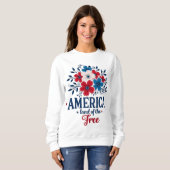 Amerika Land der Freien - Rot Weiß und Blau Sweatshirt (Vorne ganz)