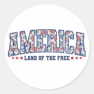 "Amerika: Land der Freien" Runder Aufkleber