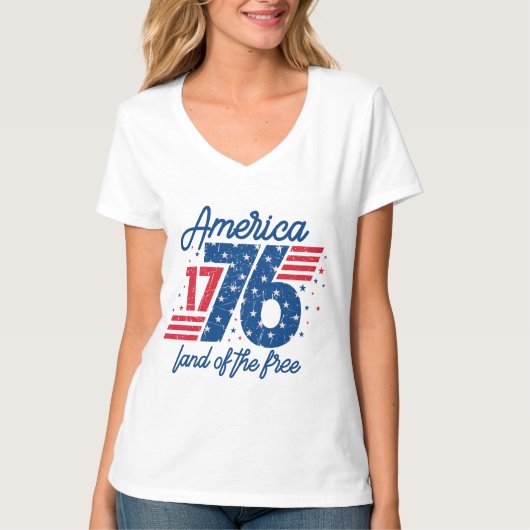 Amerika Land der Freien  T-Shirt (Vorderseite)
