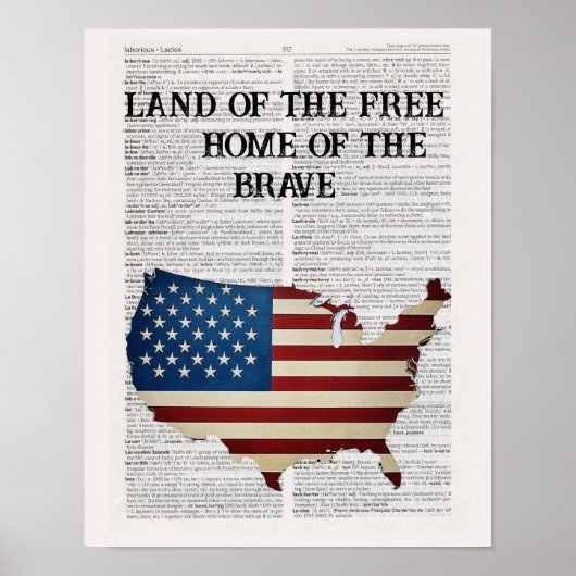 Amerika Land der Freien Zuhause der Brave Poster (Vorne)