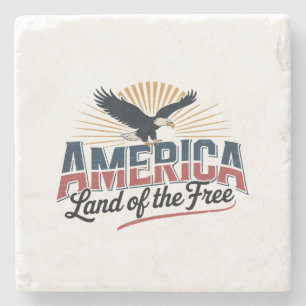 Amerika - Land der Freiheit mit dem Majestic Eagle Steinuntersetzer