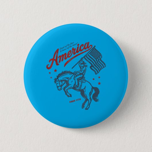 Amerika Land der Heimat der Tapferen Rodeo Button (Vorderseite)