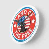 Amerika Land des Freien Patriotischen Runde Wanduhr (Winkel)