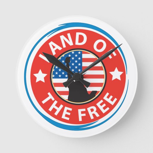 Amerika Land des Freien Patriotischen Runde Wanduhr (Vorderseite)