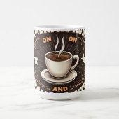Amerika läuft mit Kaffee und Beschwerden Kaffeetasse (Mittel)