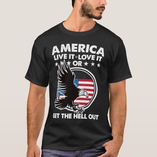 Amerika lebt es Liebe oder holt es raus Patrio T-Shirt (Vorderseite)