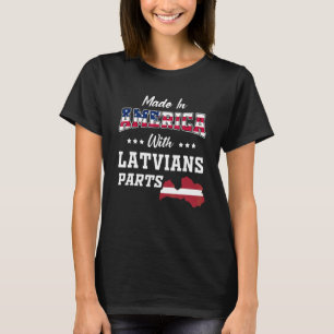 Amerika Lettische Teile Lettland Karte USA-Flagge T-Shirt