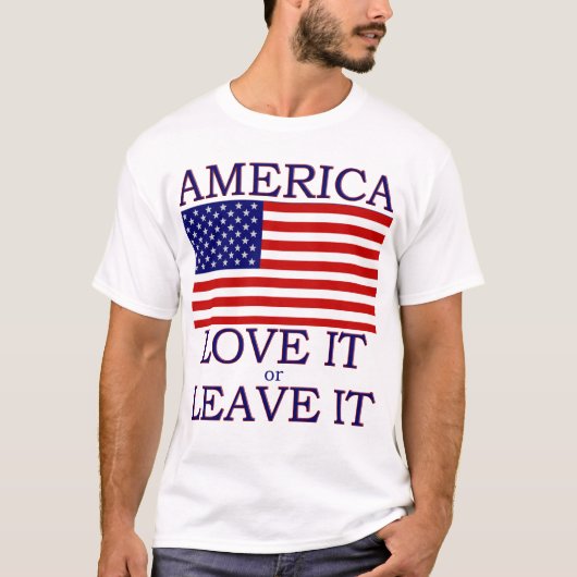 Amerika Liebe es oder Verlasse es Flag Mens T - Sh T-Shirt (Vorderseite)