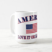 Amerika Liebe es oder verlasse es Kaffeetasse (Vorderseite Links)