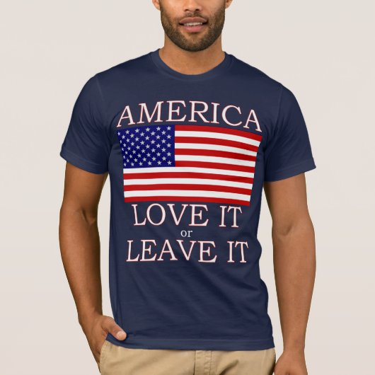 Amerika Liebe es oder Verlasse es Mens Dark Tshirt (Vorderseite)