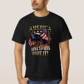 Amerika Liebe es oder Verlasse es Patriotic Eagle T-Shirt (Vorderseite)