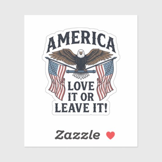 Amerika Liebe Es Oder Verlasse Es Patriotischer Ad Aufkleber (Blatt)